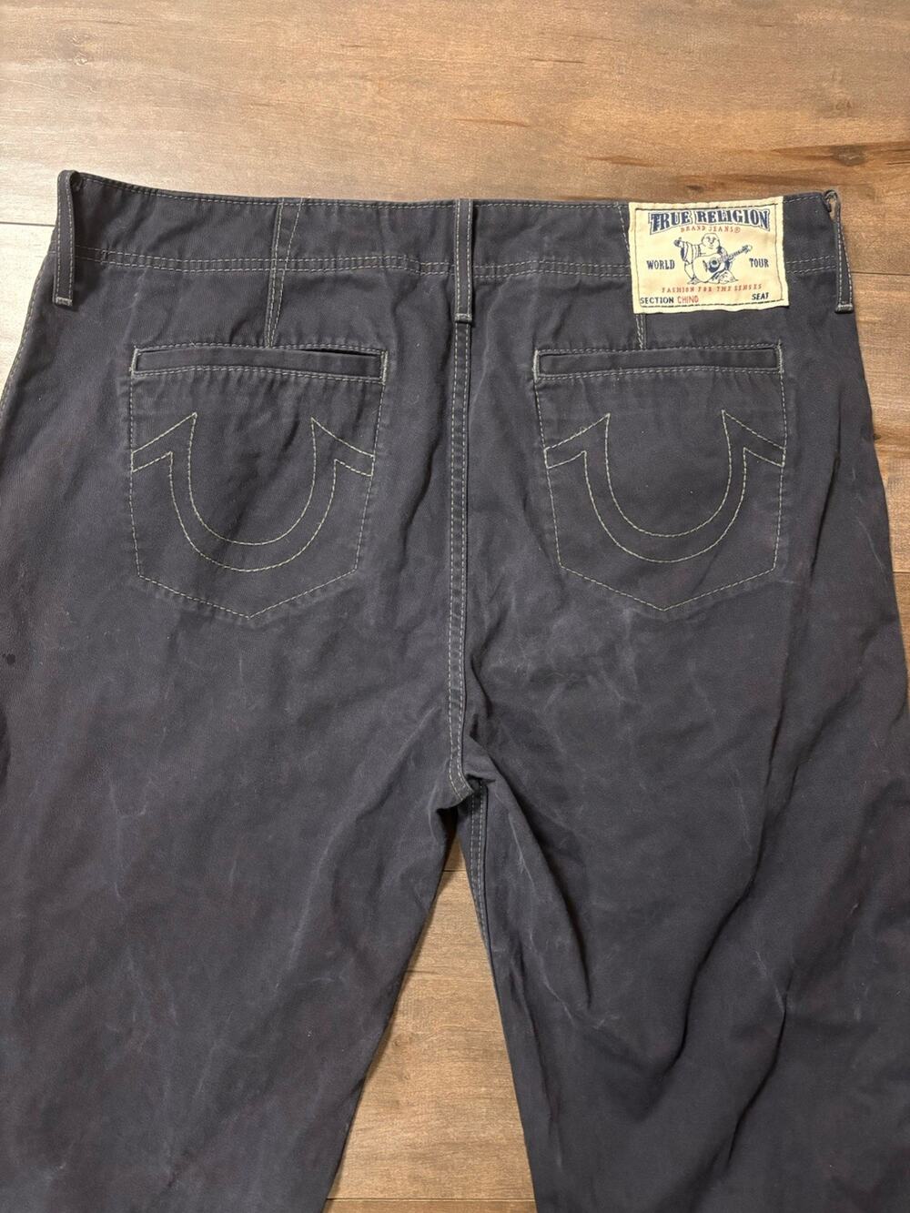 True Religion Blue Chino Pant Sz 36 (38x32) Straight Cotton Pants